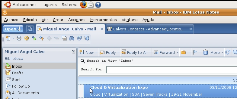 Image:Ubuntu 8.0.10 y Lotus Notes 8.5 Beta 2