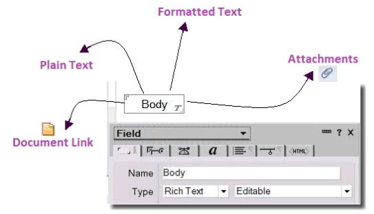 Image:Conociendo los campos de tipo TEXTO ENRIQUECIDO en Lotus Notes