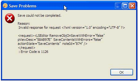 Image:Domino Designer 8.5.2: Error Code is 1226