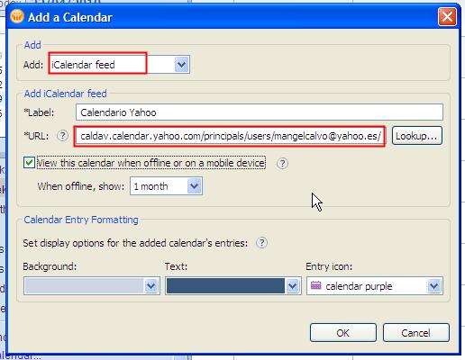 Image:iCal feeds en Yahoo Calendar