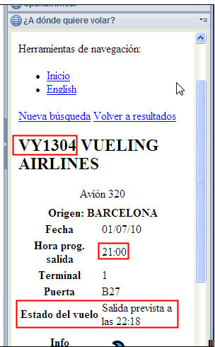 Image:Información de vuelos en tiempo real en España en el cliente Lotus Notes